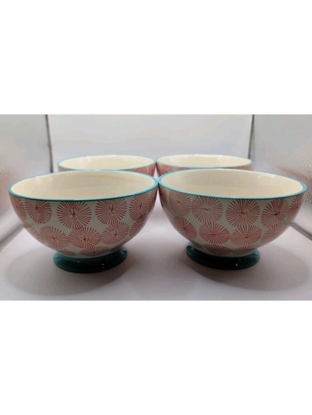 4 The Pioneer Woman Happiness Starburst  Footed 6" Soup Bowl All With Flaws